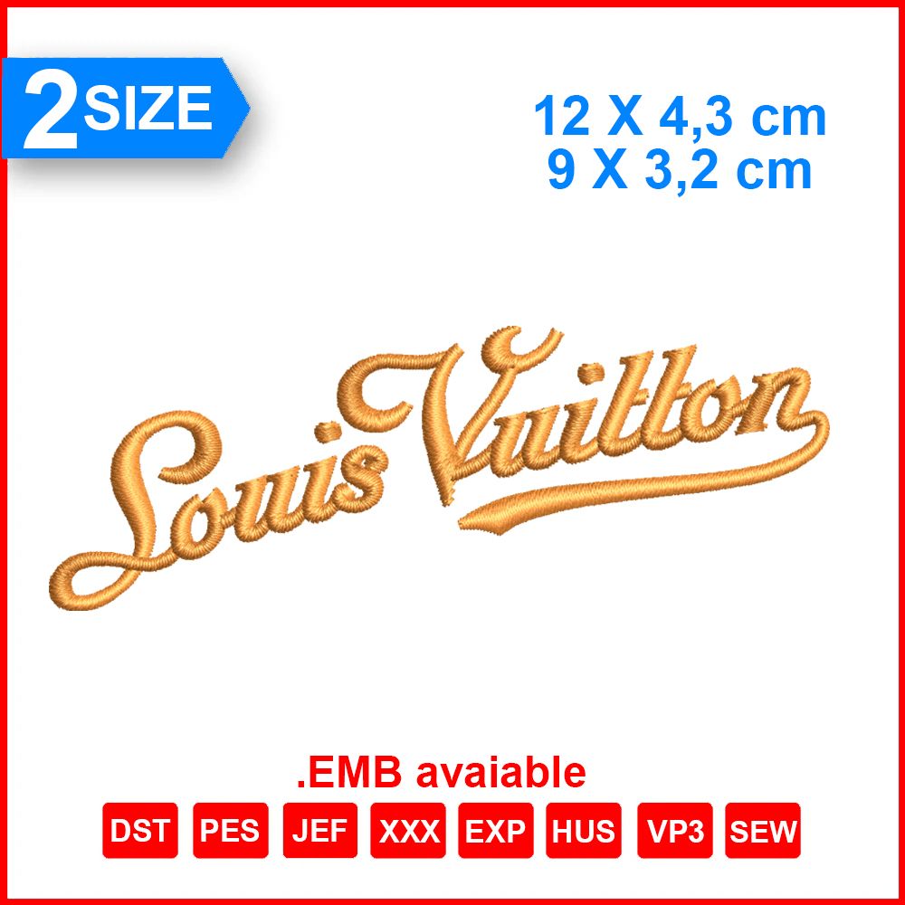 Louis Vuitton Script Luxury Logo Embroidery Design | Inspire Uplift