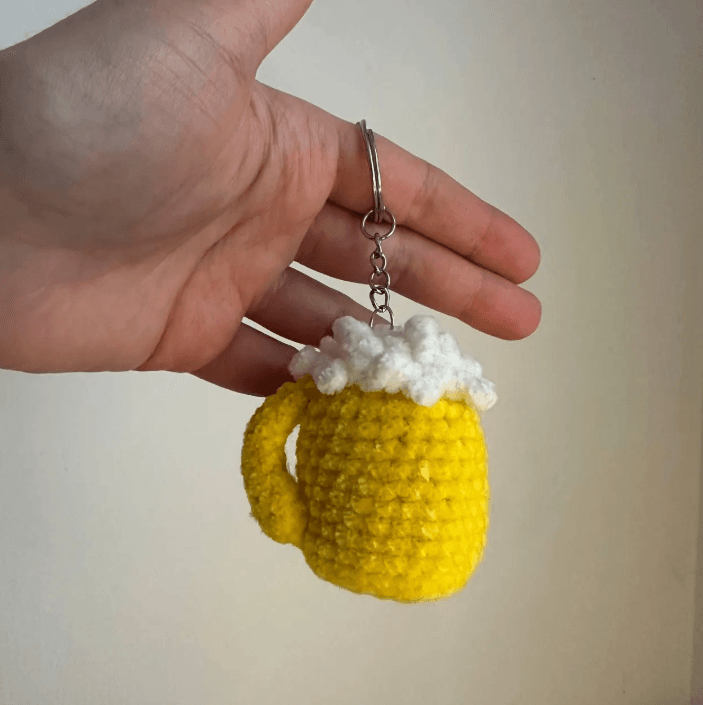 Handmade Crochet Beer Keychain - Light Beer Keychains, Pair | Inspire ...