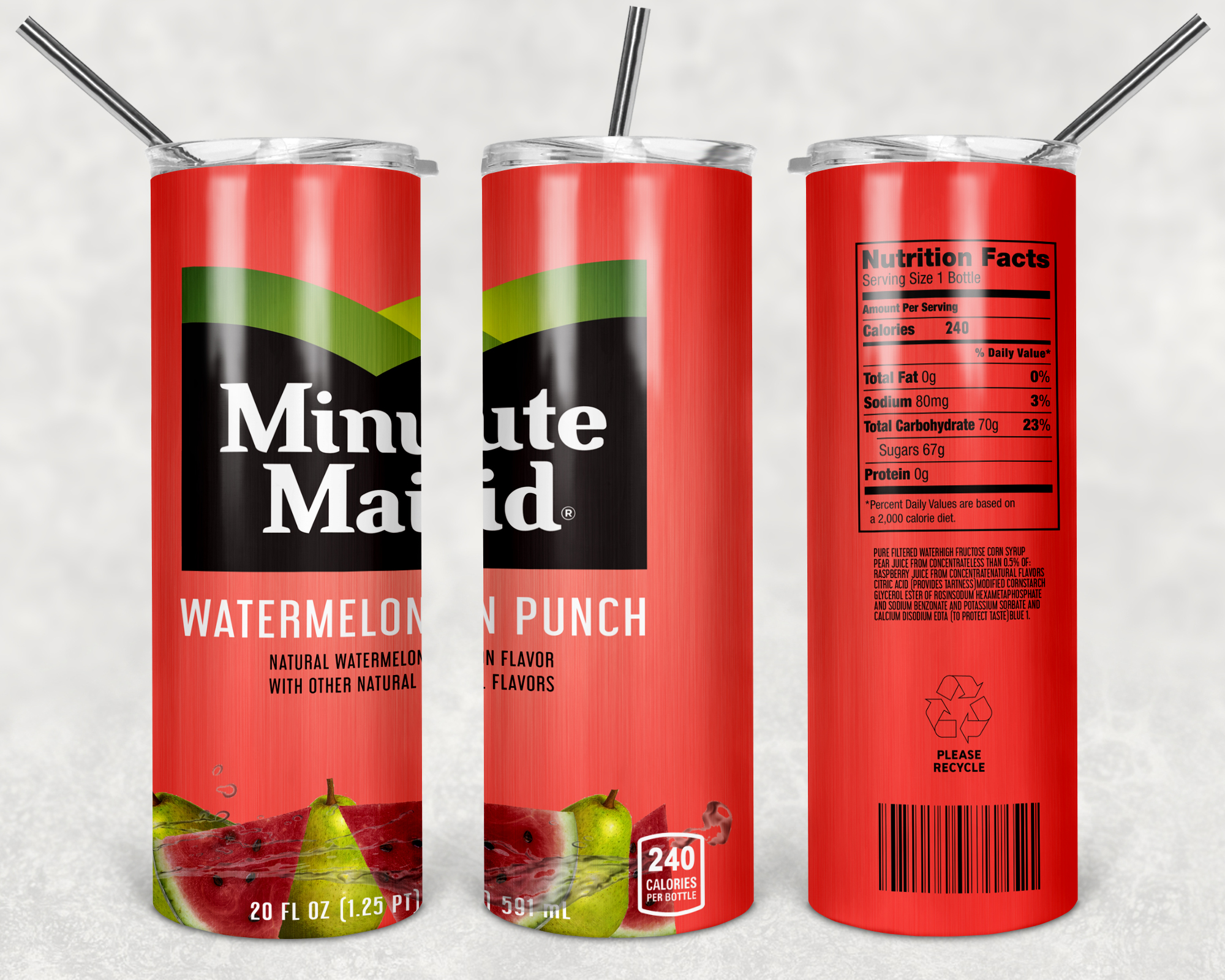 Minute Maid Watermelon Punch Tumbler Wrap Design - PNG Subli | Inspire ...