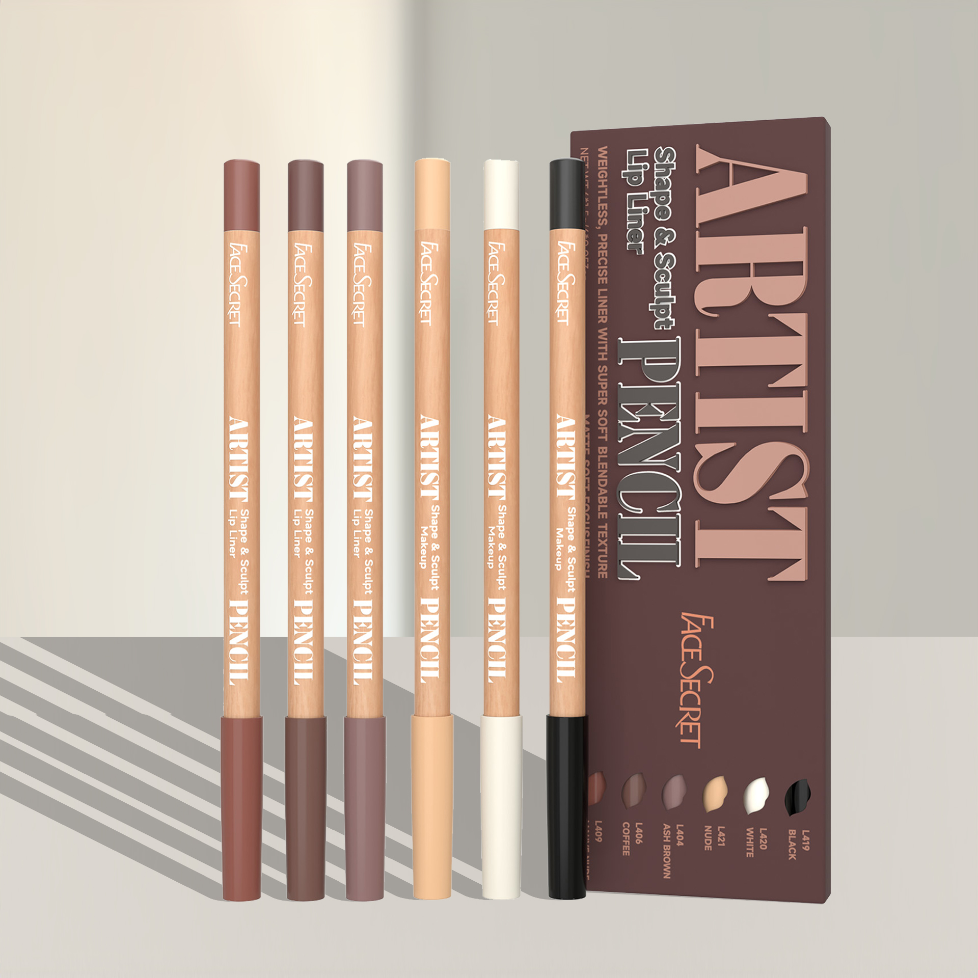 新品未使用 フェイスシークレット リップライナー （シェイプ＆スカルプト） Face Secret Shape Pencil Set Sculpted Lip & Precise Liner