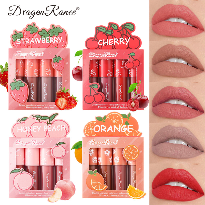 Mini Velvet Matte Lip Gloss Set Waterproof Fruit Tint | Inspire Uplift