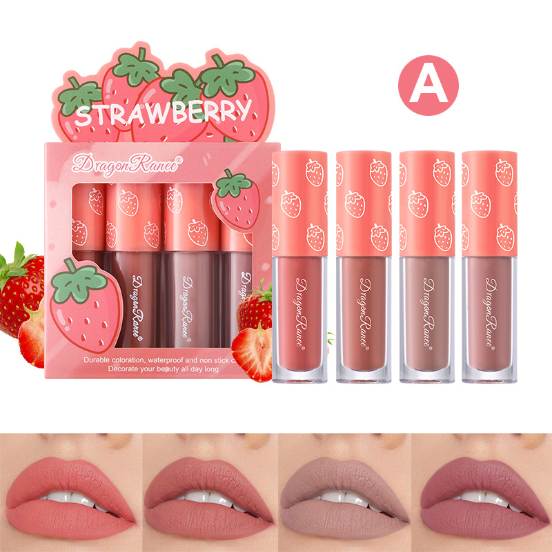 Mini Velvet Matte Lip Gloss Set Waterproof Fruit Tint | Inspire Uplift