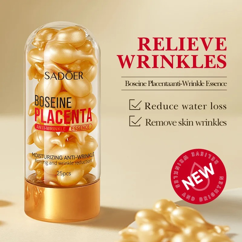 Placenta Capsules Serum Spot Acne Remover Whitening Face Serum, Anti Wrinkle Firming, Brighten Skin Care Cosmetics