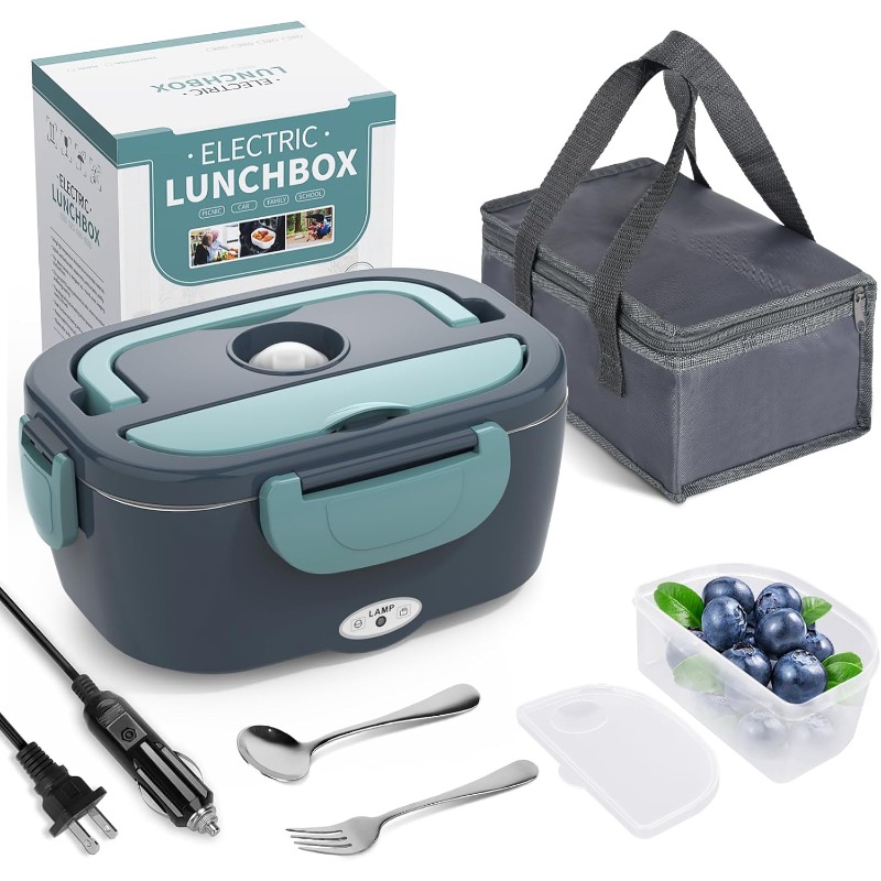 Electric Lunch Box, Portable Food Warmer, Leak Proof Heating Container for Car, Home, Office Use, Meal Prep Solution Electric Lunch Box, Portable Food Warmer, Leak Proof Heating Container for Car, Home, Office Use, Meal Prep Solution