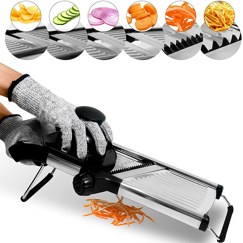 Adjustable Mandoline Slicer, Stainless Steel Vegetable Cutter for Potato, Tomato, Onion, and Carrot Perfect Kitchen