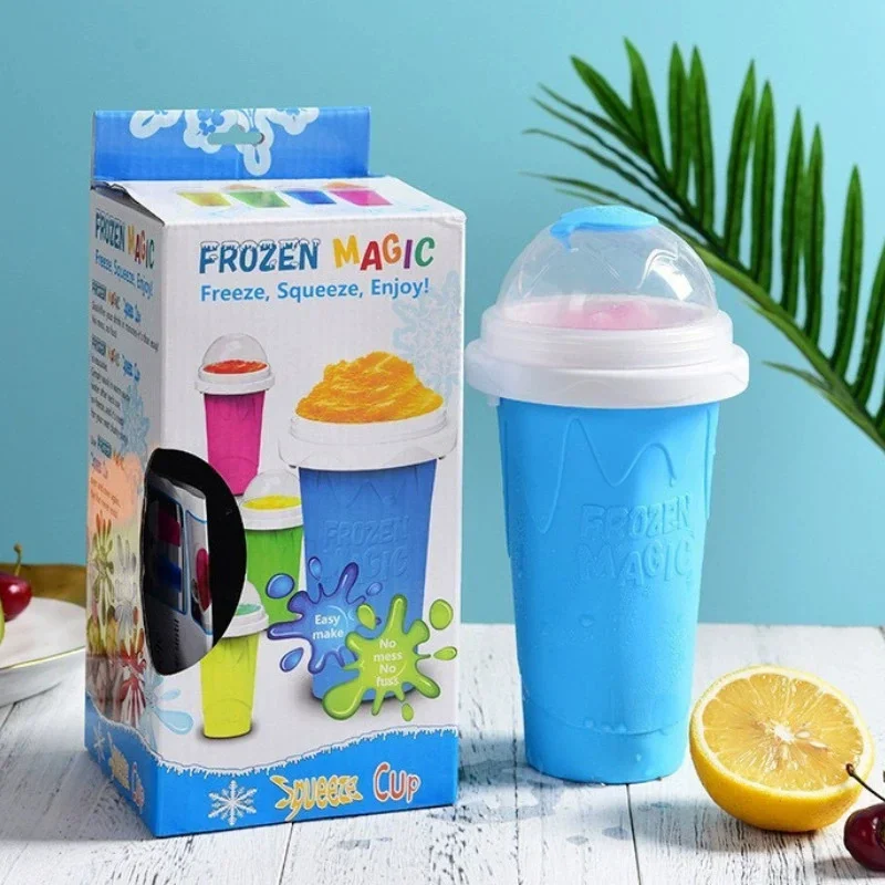 Quick-Frozen Slushy Maker Cup, Summer Pinch Cups for Homemade Smoothies, Juice, Ice Cream, Summer Squeeze Beker Kitchen