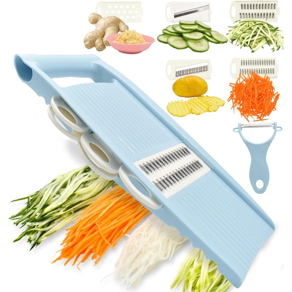 Premium 5 in 1 Vegetable Slicer & Kitchen Cutter Multi Blade Julienne Slicer & Potato Chips Maker