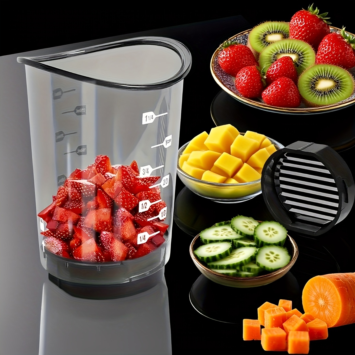 Premium Stainless Steel Multifunctional Fruit & Vegetable Cutter Kitchen Dicer & Slicer Tool