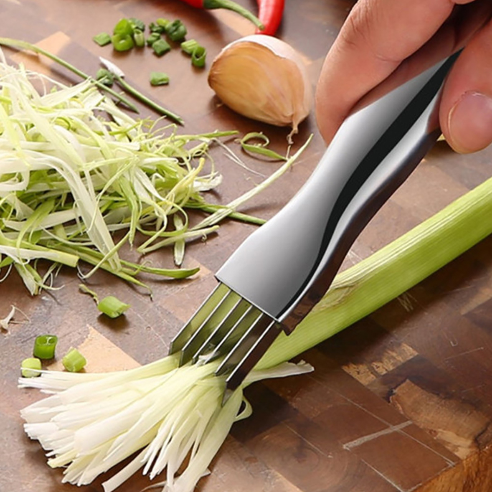 Multi Blade Green Onion Cutter Stainless Steel Vegetable Slicer & Herb Shredding Knife
