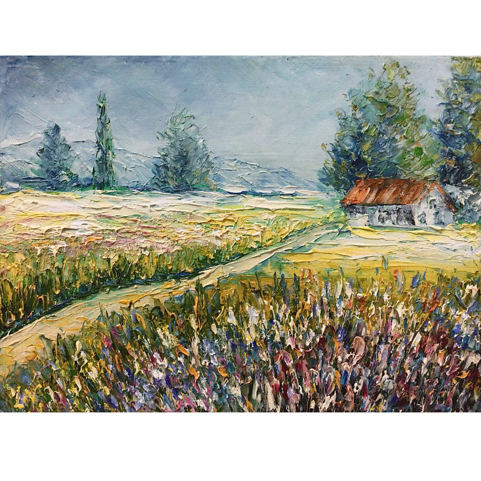 Tuscany Oil Painting Impasto Original Artwork Landscape Pain | Inspire ...