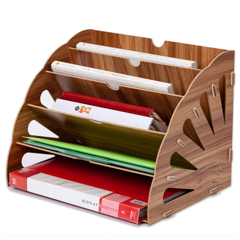 Wooden Fan Multi-layer File Rack โ A4 Paper Organizer | Inspire Uplift
