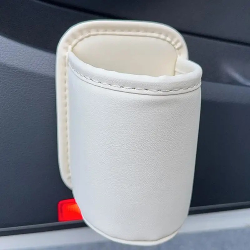 Leather Car Door Cup Holder, Automotive Drink Rack, Storage Bin Organizer for Back Seat Interior Accessories