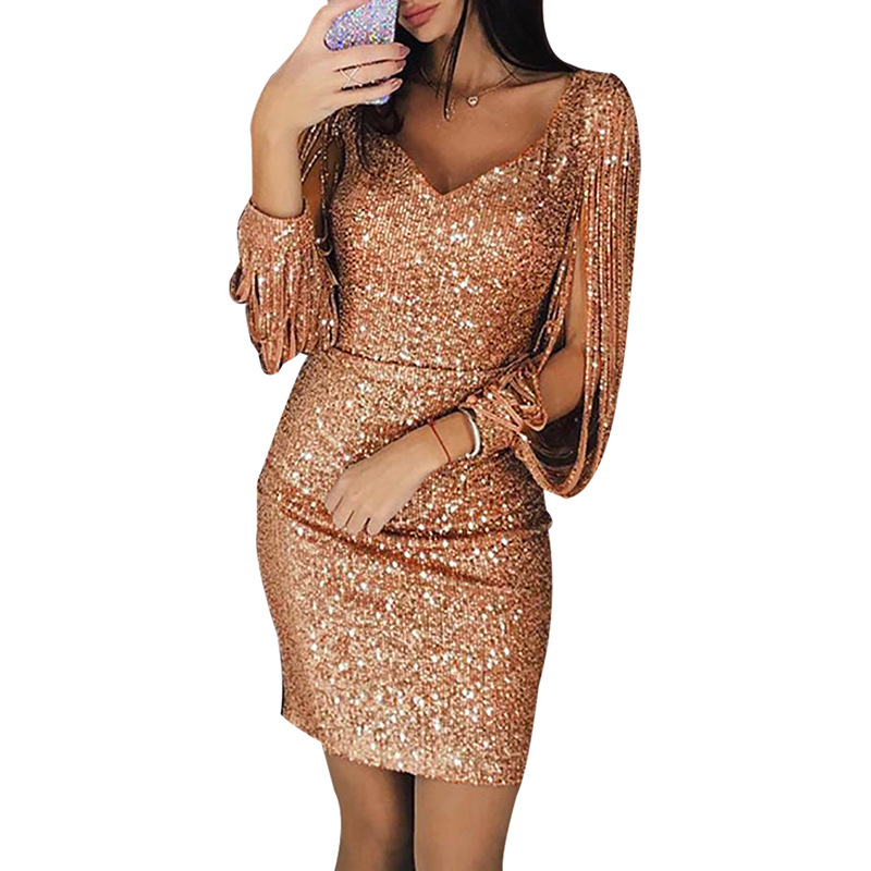 Ruched Bodycon Sparkly Long Sleeve Sequin Mini Dresses, Plus Size Dresses For Women Elegant, Glitter Cocktail Party Dres - Gold 1xl | Women Boutique Ruched Bodycon Sparkly Long Sleeve Sequin Mini Dresses, Plus Size Dresses For Women Elegant, Glitter Cocktail Party Dres - Gold 1xl | Women Boutique