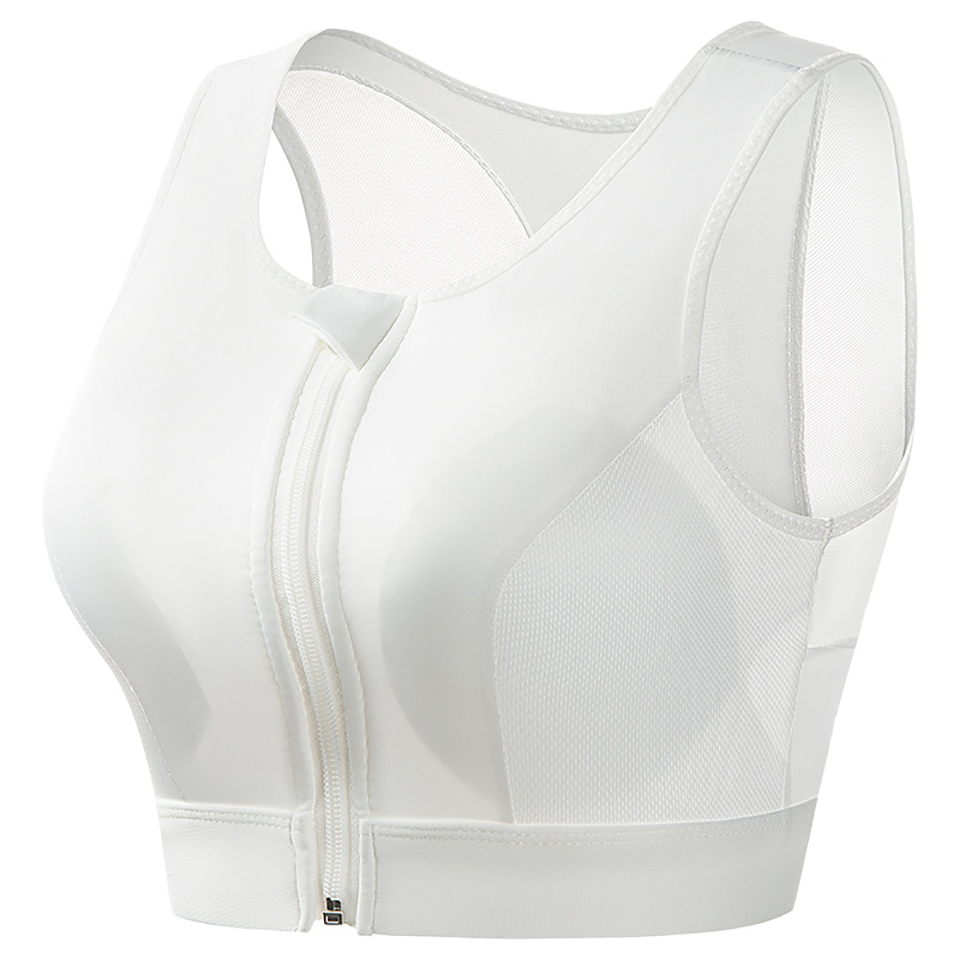 CurveFlex Front Zip Longline Sports Bra Tank for Plus Size Women