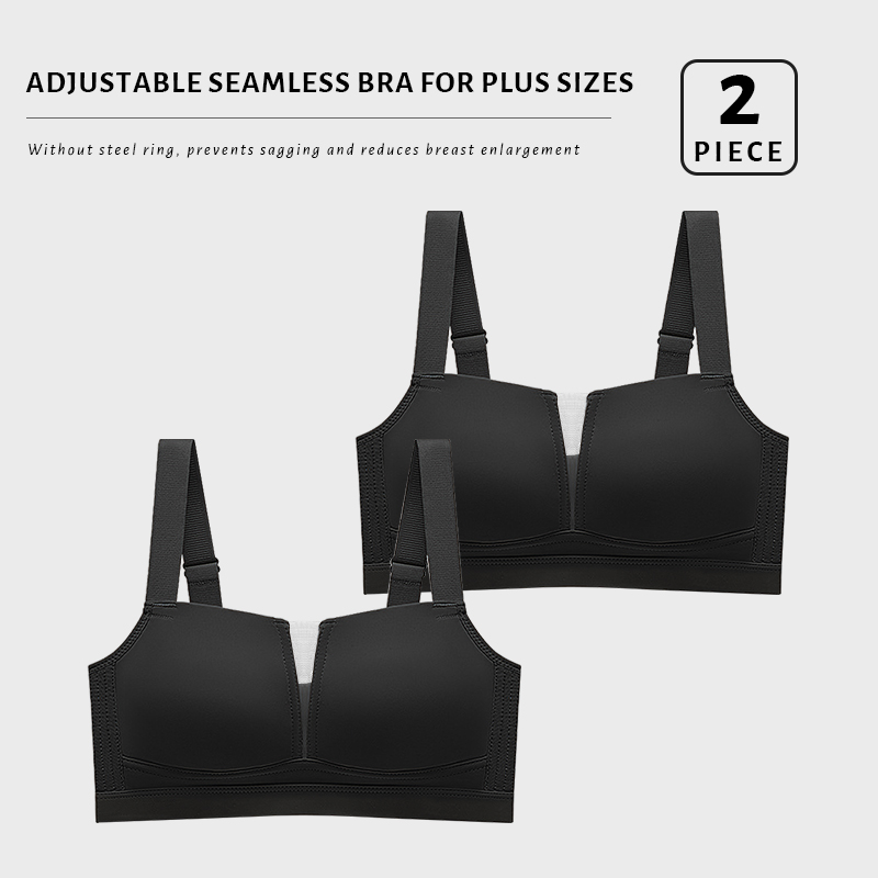 Seamless Plus Size Wireless Bralette – Comfortable Deep V Neck Bra for All Day Wear
