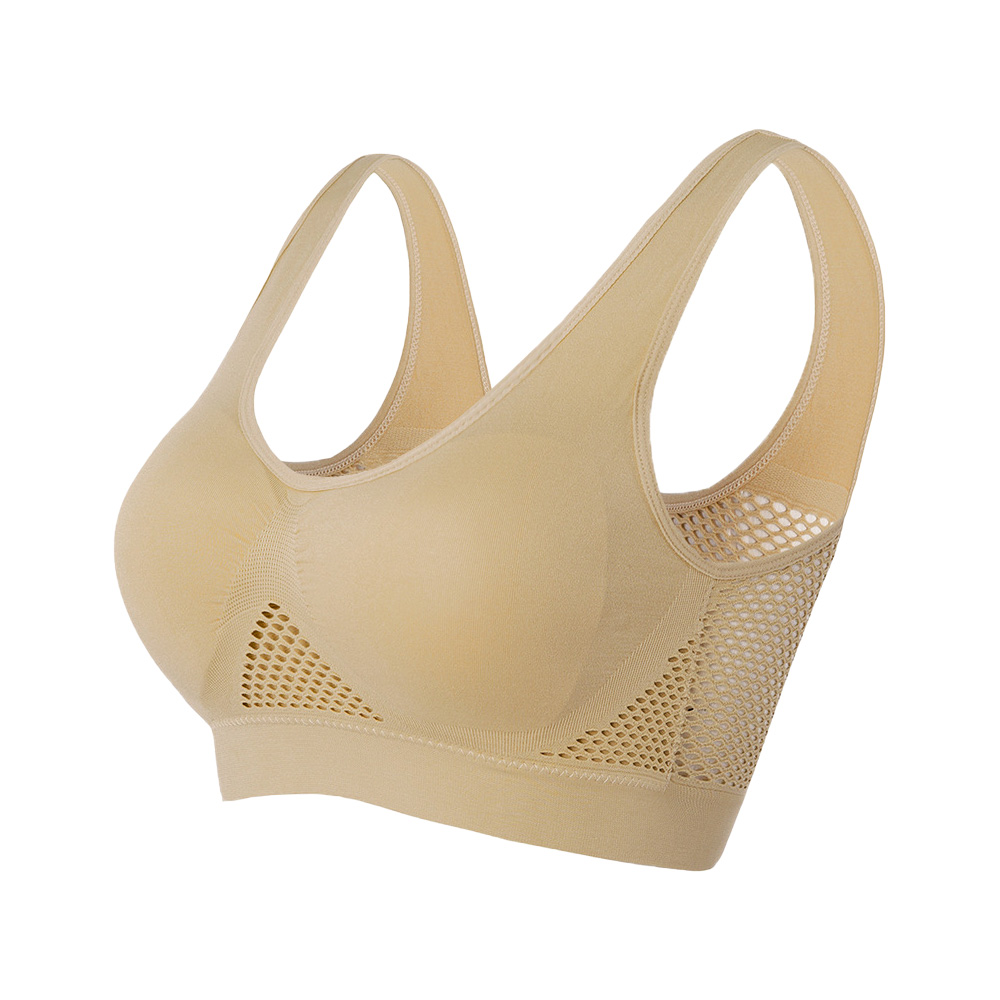 ComfortFit Plus Size Wireless Sports Bra – Seamless Medium Support Yoga & Workout Bra with Removable Pads