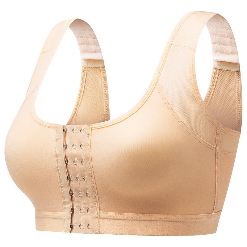 Front Closure Plus Size Wireless Yoga & Sports Bra with Posture Support Comfortable Push Up Fit
