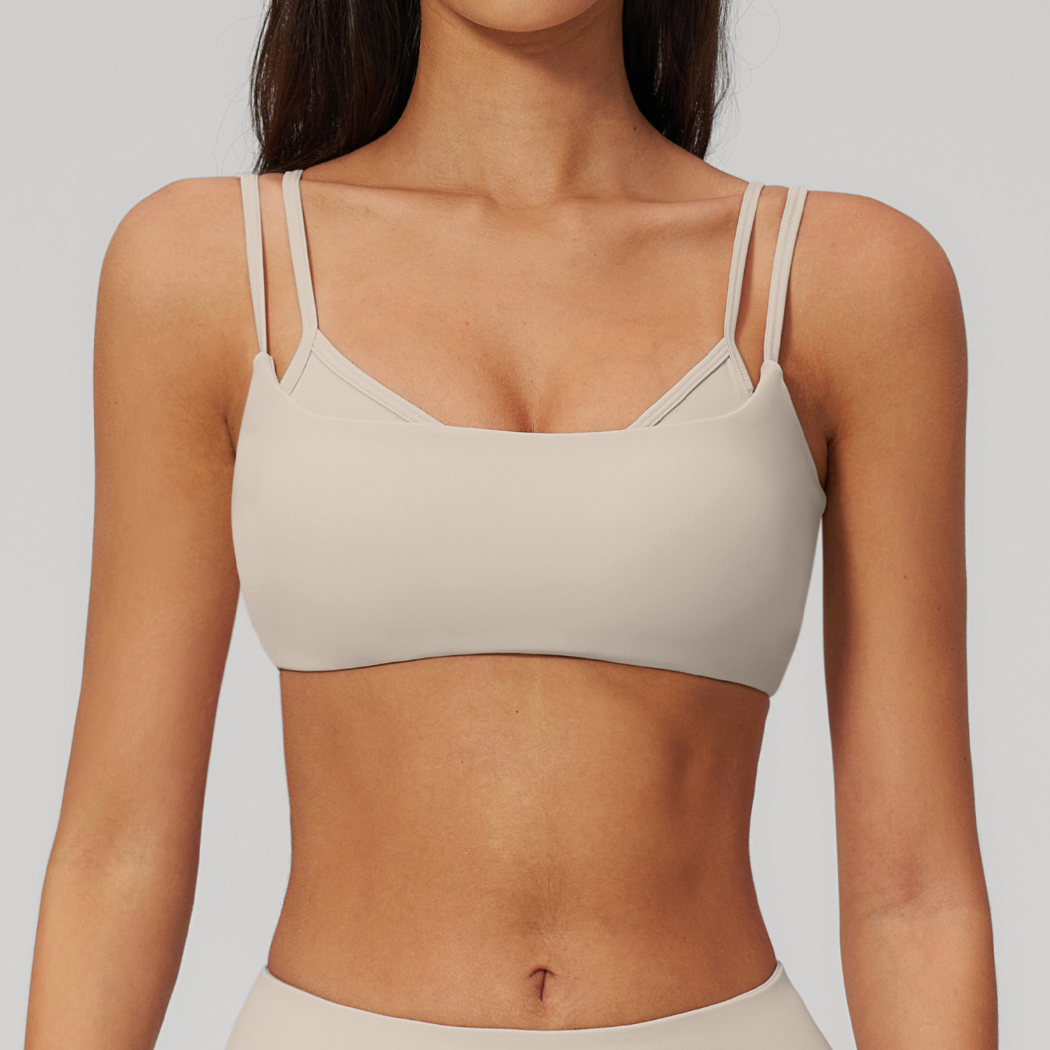 SportiveFit Double Strap Womens Yoga Tank Top Sports Bra