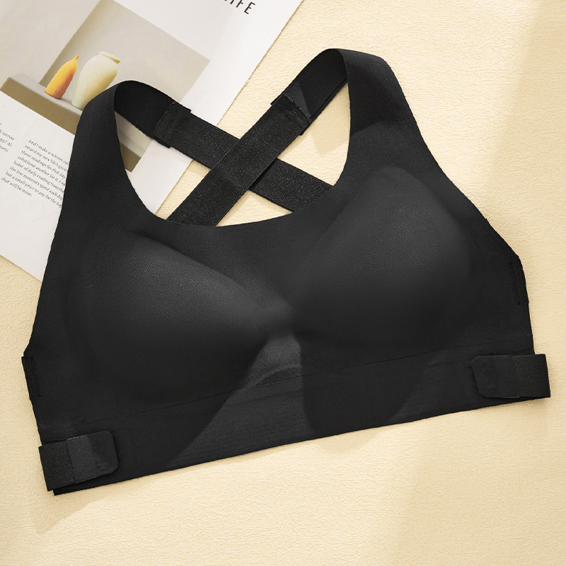 Wireless Push Up Cross Back Bra with Side Closure