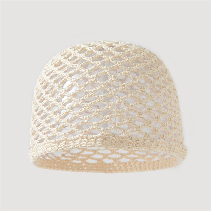 Breathable Womens Crochet Cap Lightweight Cotton Mesh Summer Hat