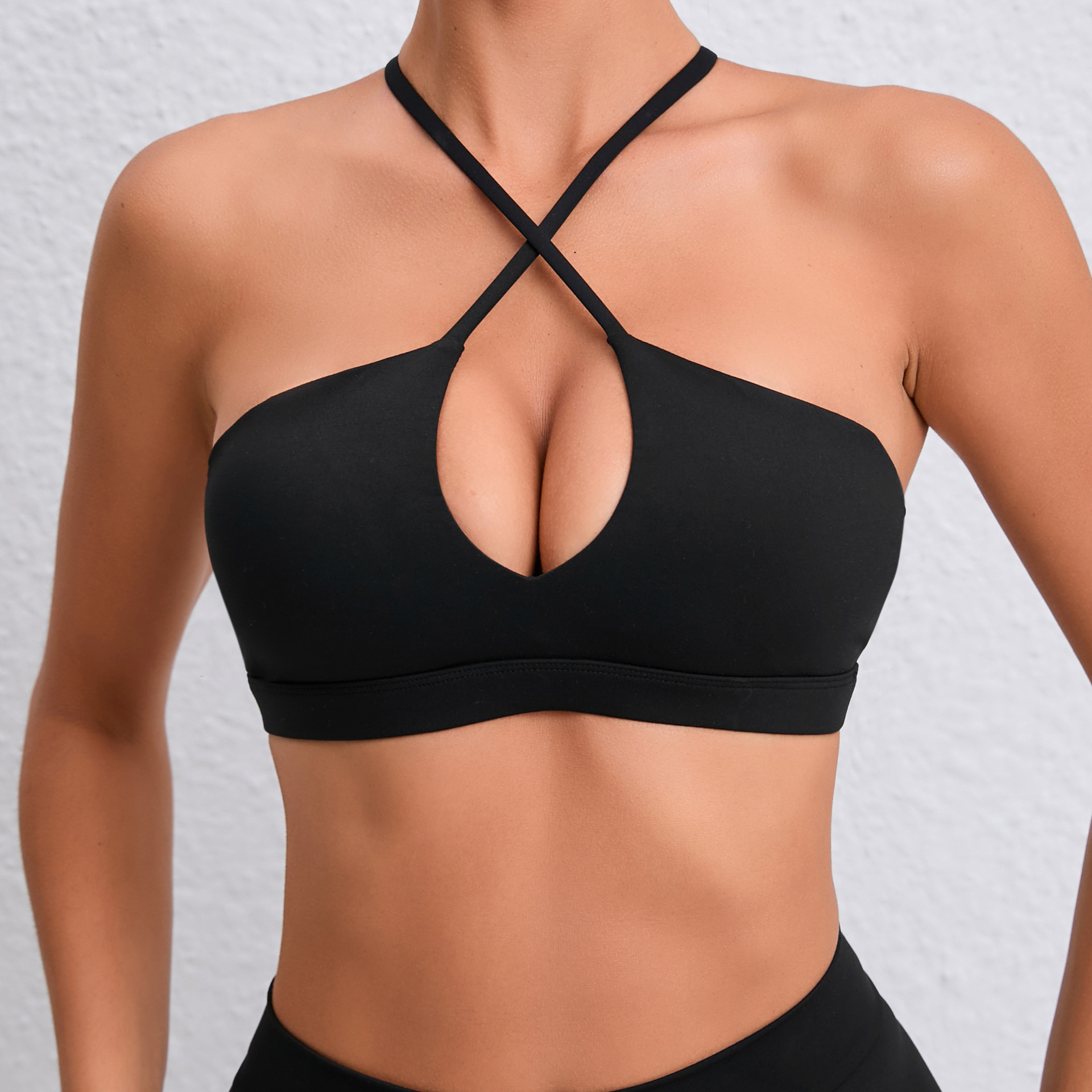 Cross Back Seamless Sports Bra Quick Dry Yoga Tank Top