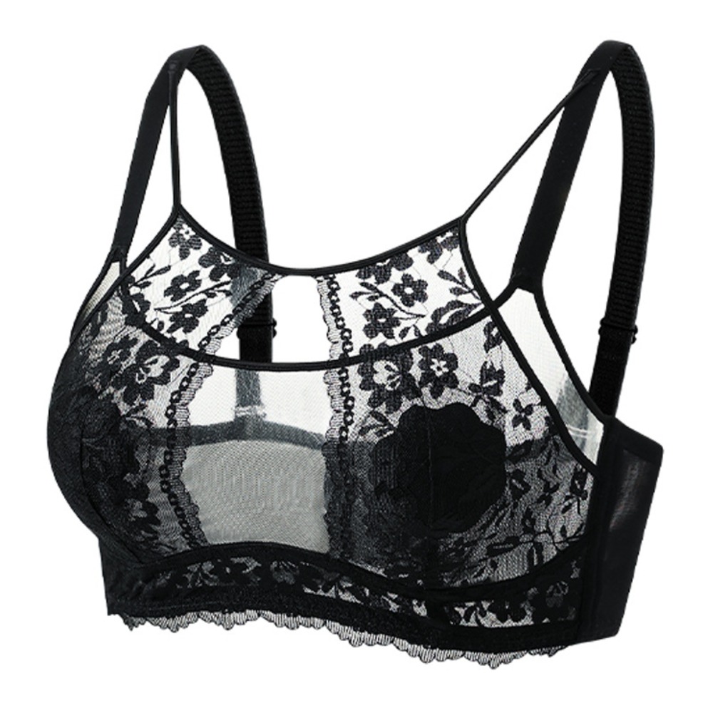 Elegant Deep V Wireless Anti-Sagging Lace Bra