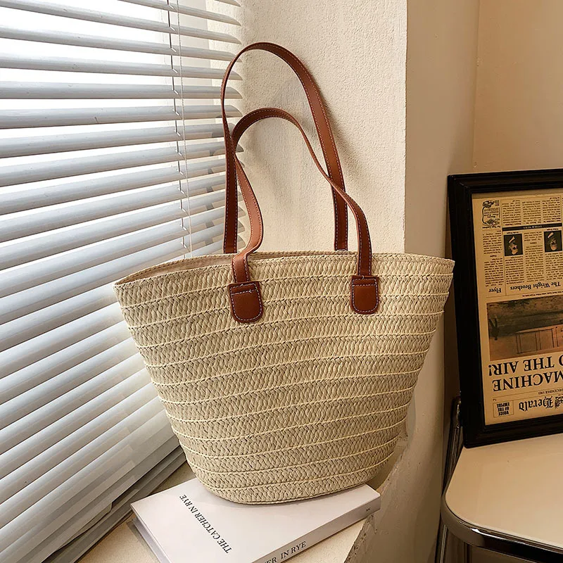 Bali Bloom Straw Woven Basket Beach Bag and Luxury Summer Tote