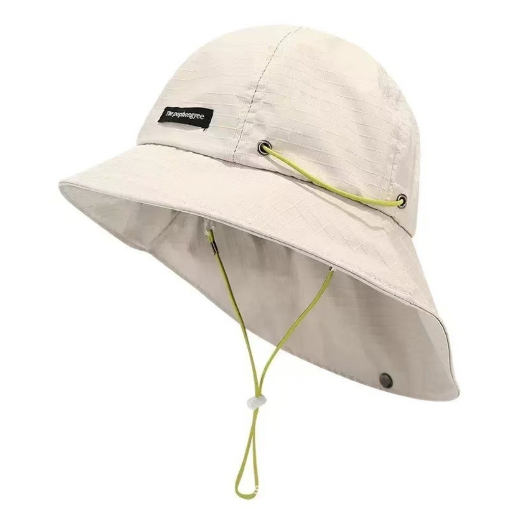 Wide Brim Sun Hat with Neck Protection Adjustable Outdoor Bucket Hat