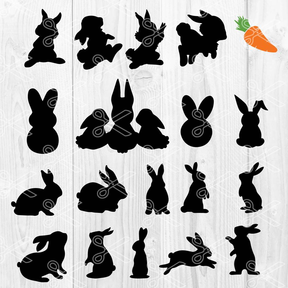 Bunny Bundle Svg, Bunny Svg, Rabbit Svg, Rabbit Silhousette | Inspire ...