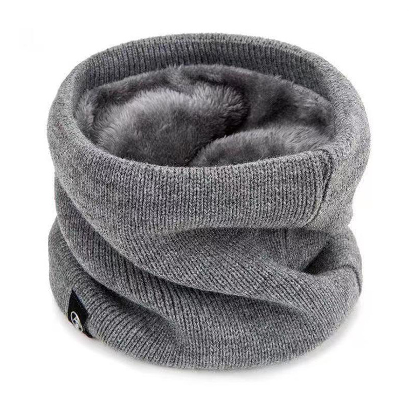 Warm Knitted Scarf, Winter Neck Gaiter, Thickened Plush Tube Scarf, Windproof Cold Proof Outdoor Sport Running Skiing