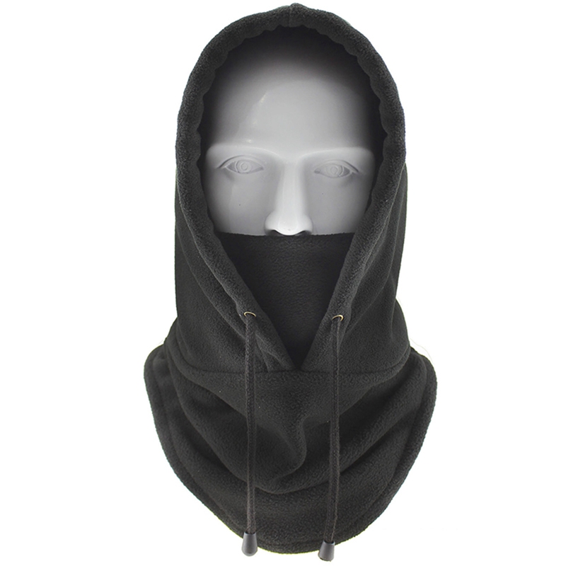 Winter Thermal Neck Warmer, Outdoor Fleece Balaclava Scarf, Skiing Face Mask, Snood Hood Hat, Windproof Keep Warm