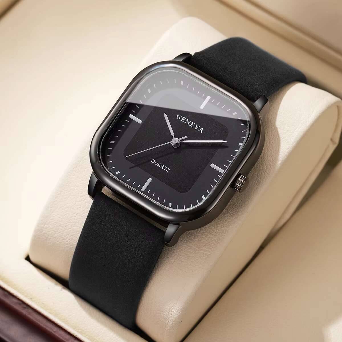 Barsh Watch Minimalist Men Quartz Watch, Fashion Square Leather Strap | Inspire Uplift