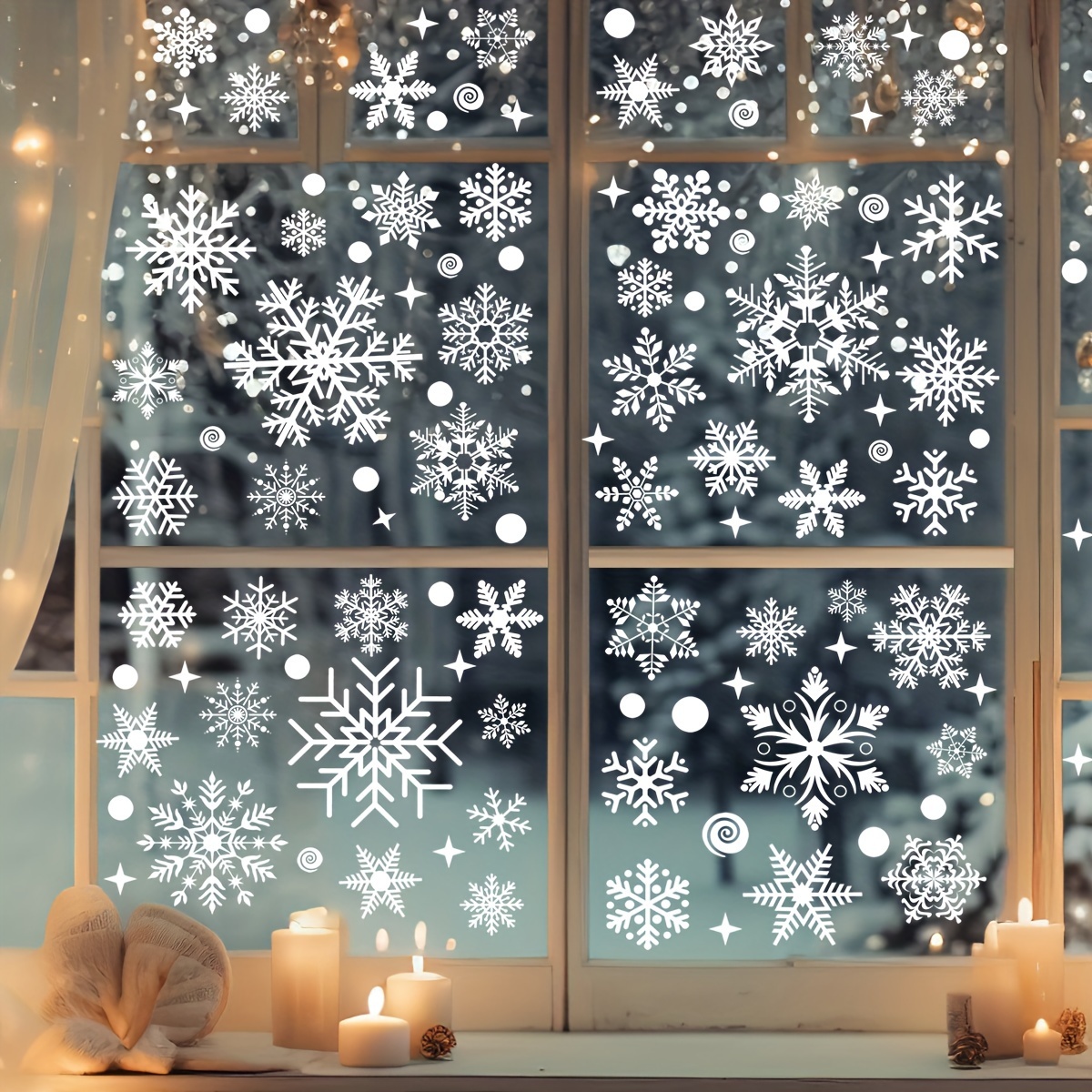 Window Sticker Frost Snow Christmas Snowflake Window Stickers for Glass, Winter Decor | Inspire ...