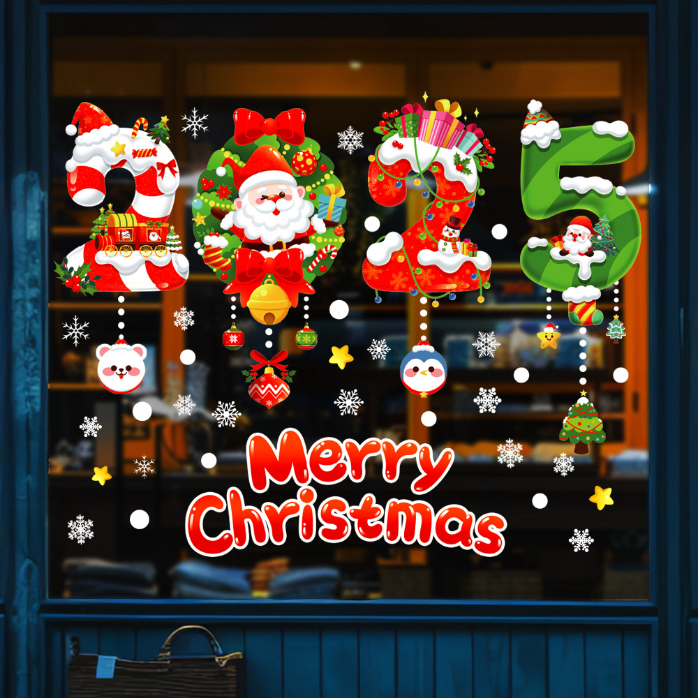 Christmas Snowflake Window Flowers, PVC Electrostatic Stickers for Glass, Reusable Winter Decorative Stickers
