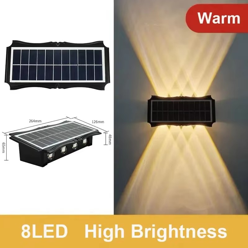 Solar Wall Lamp Outdoor, Solar LED Light Waterproof, Up And Down Luminous Lighting, Balcony Yard Garden Decoration Light