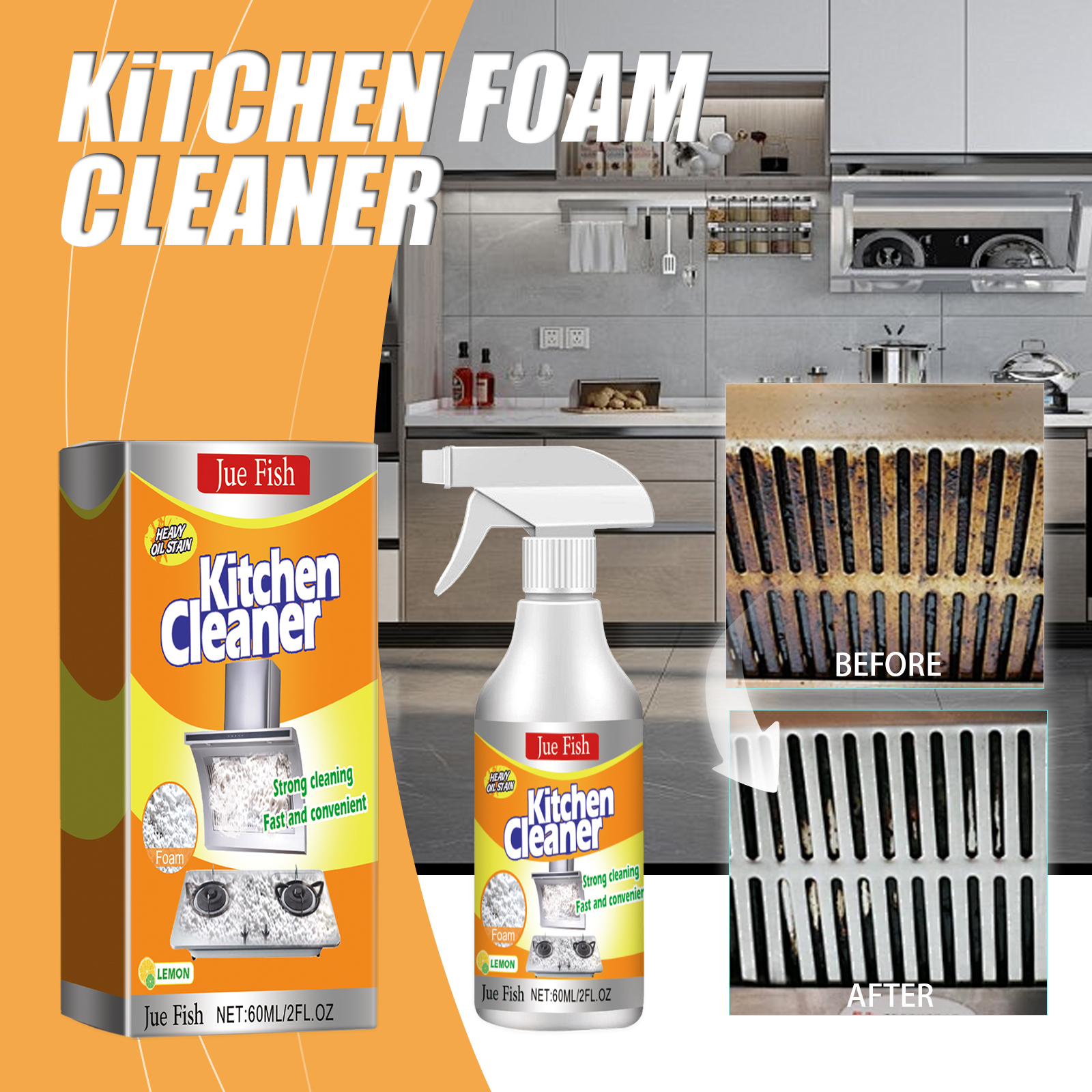 Kitchen Foam Cleaner for Oil Stains and Heavy Cleaning Needs | Inspire ...