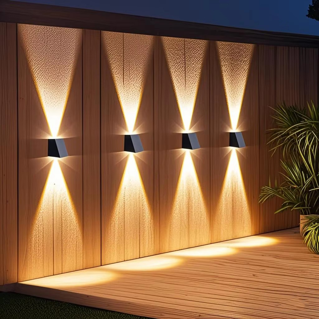Water proof Solar Outdoor Wall Light, Up-down Bidirectional Lighting, Garden Decoration for Exterior Walls