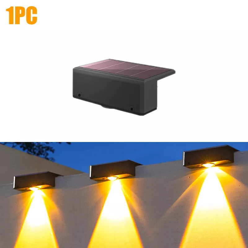 Solar Wall Light LED Outdoor Garden Lights, Water proof Lamp for Courtyard, Fence, Railing, Yard Decoration