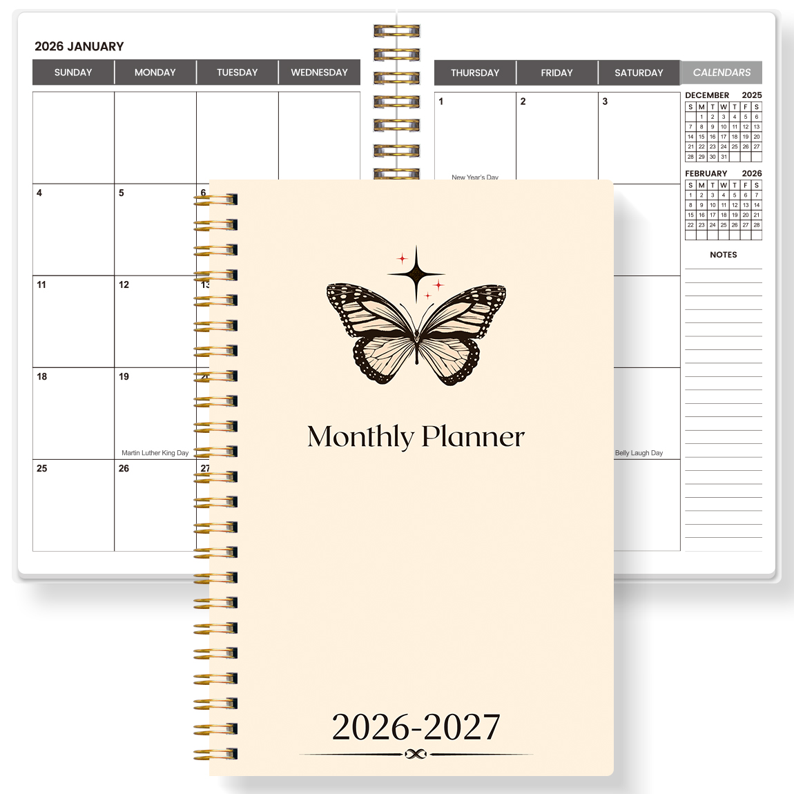 Weekly & Monthly Planner, Spiral Organizer with Calendar & Notes, School & Office Supplies