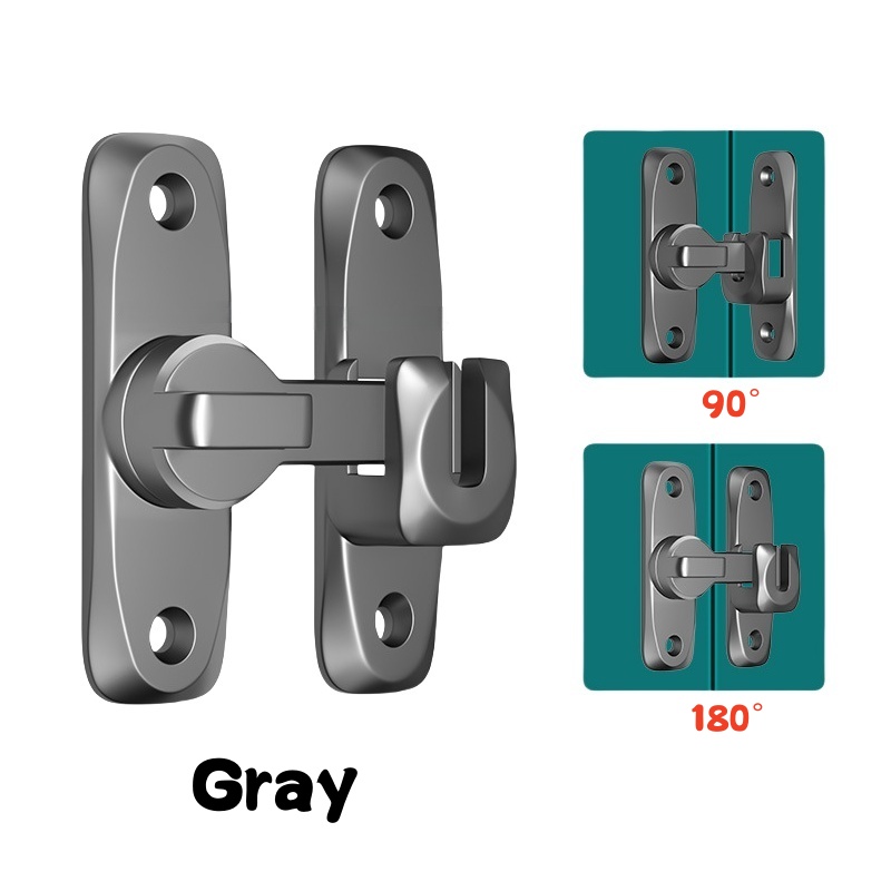 Heavy-Duty Flip-Up Door Latches, Degree Door Lock, Home Security Sliding Door Latch, Anti-theft Zinc Alloy Doors Bolts
