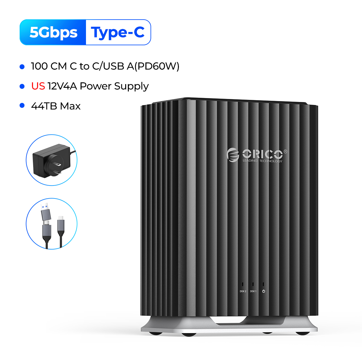 Docking Station Type-C Personal Storage, Power Supply, Silent Design, Strong Heat Dissipation