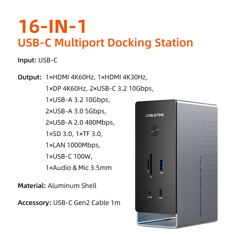 USB C Dock Station, HDMI, Type C, Lan Port for Laptop and Mac Book Pro
