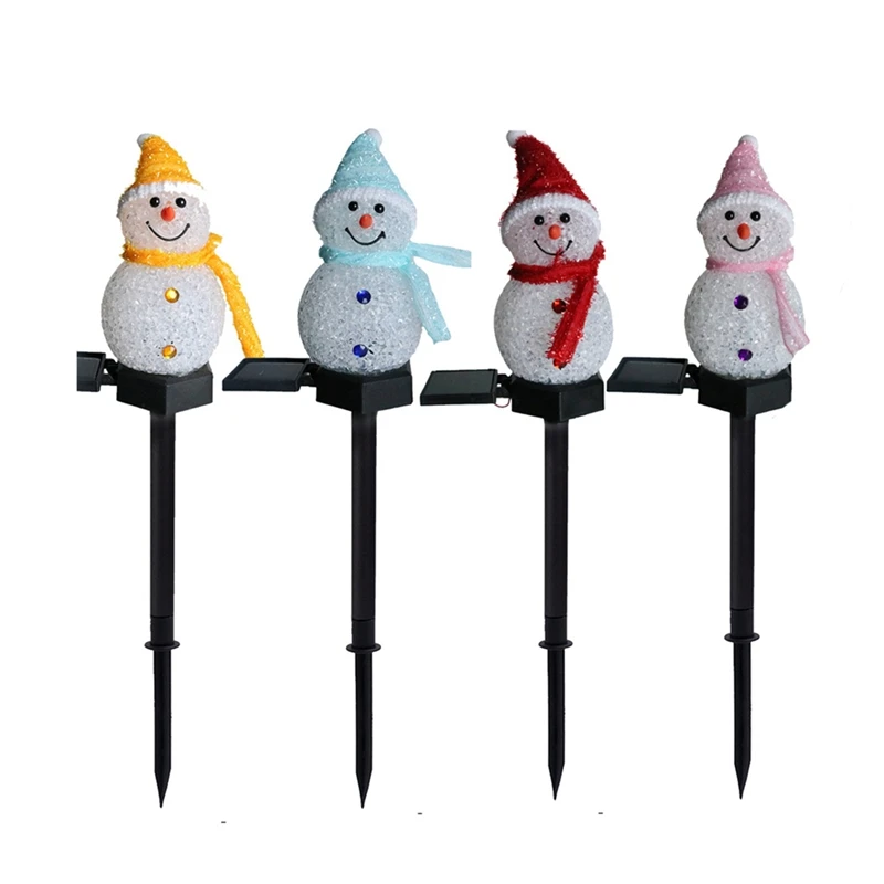 LED Snowman Solar Garden Light, Outdoor Ground Stake Light, Solar Powered Xmas Pathway Lights for Christmas Lawn Yard
