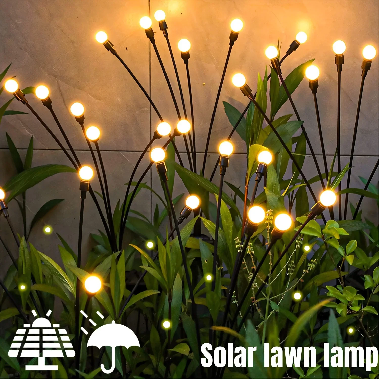Solar Firefly Lights Outdoor Garden, Vibrant Swinging Waterproof Lamps for Pathway, Patio Christmas Decoration