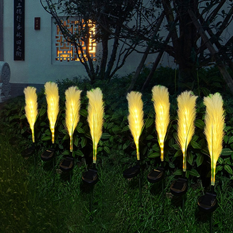 Solar Powered Reed Shaped Light, Waterproof Outdoor Courtyard Lamp for Garden, Park, Road, Lawn, Patio Decor Lighting