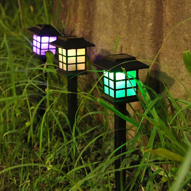Solar Powered Outdoor Waterproof Walkway Landscape Light, Small House Shaped Path Yard Patio Lawn Night Light Decor