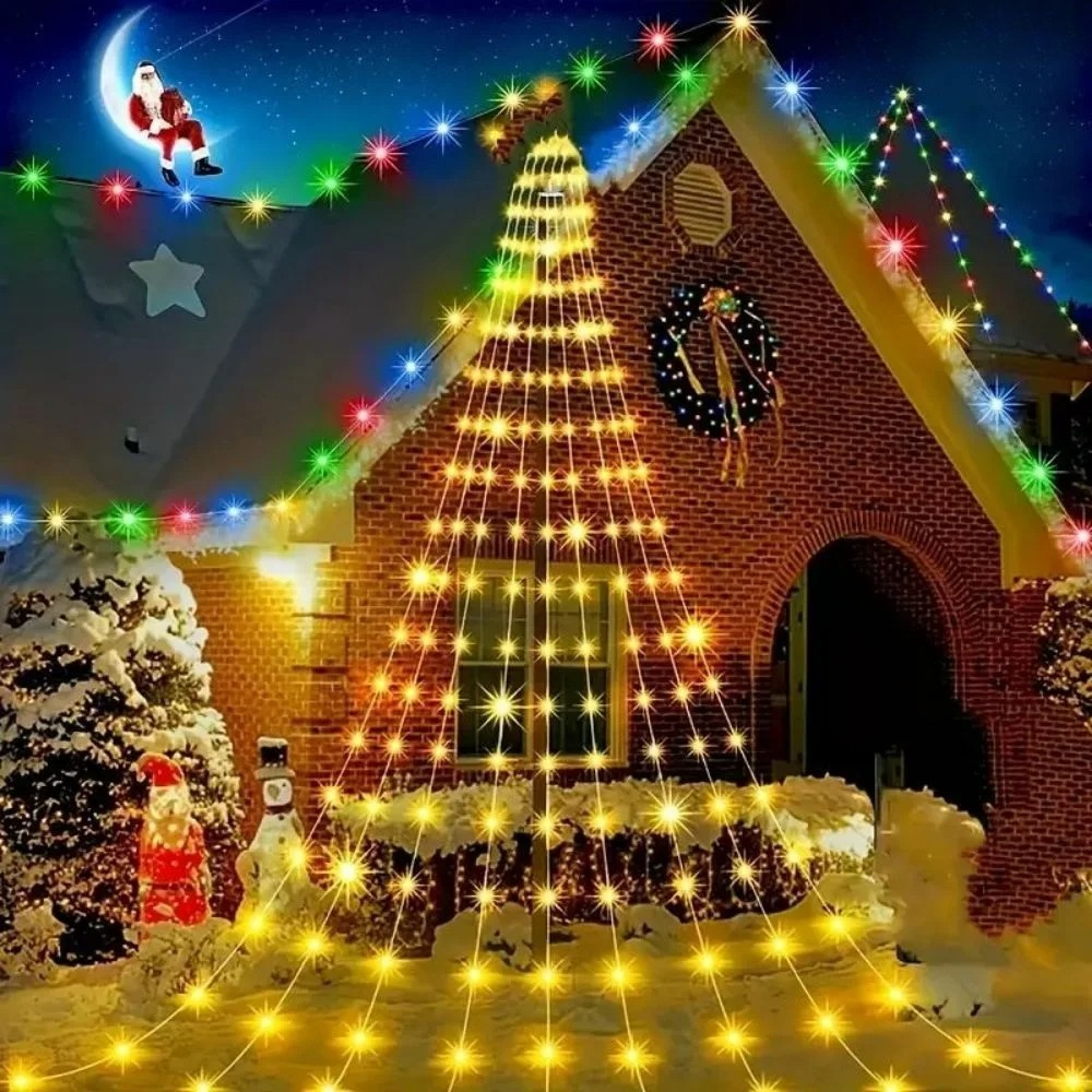 USB Powered Waterfall Tree String Lights, Indoor & Outdoor Halloween & Christmas Decor, Festival Party Lights