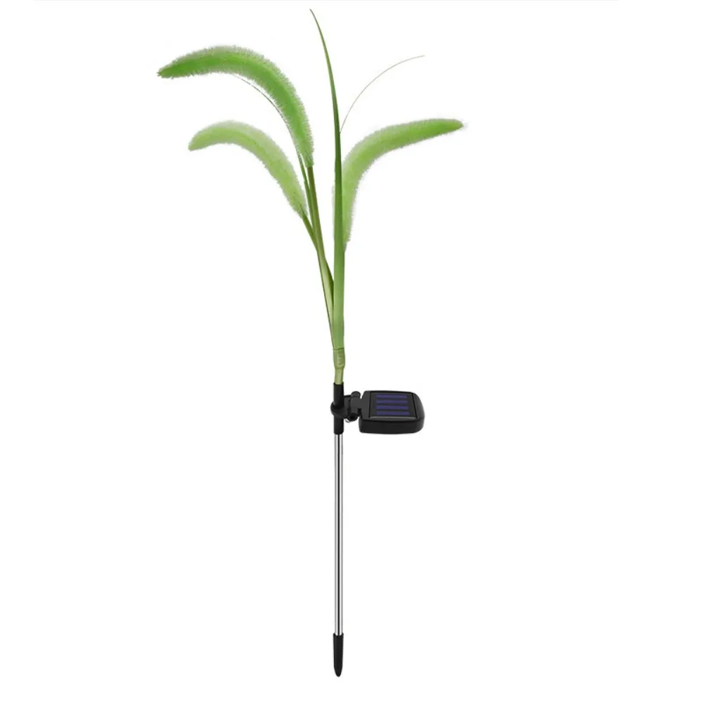 Heads Solar Powered Dog Tail Grass Lamp, Outdoor Waterproof Light, Yard Garden Decor, Path Lighting, Solar Power Light