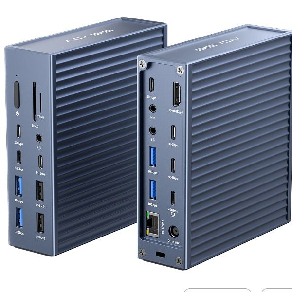 USB-C Docking Station, Max Output, TF SD 4.0, USB-C Hub for Video Editing & Pro Workstation