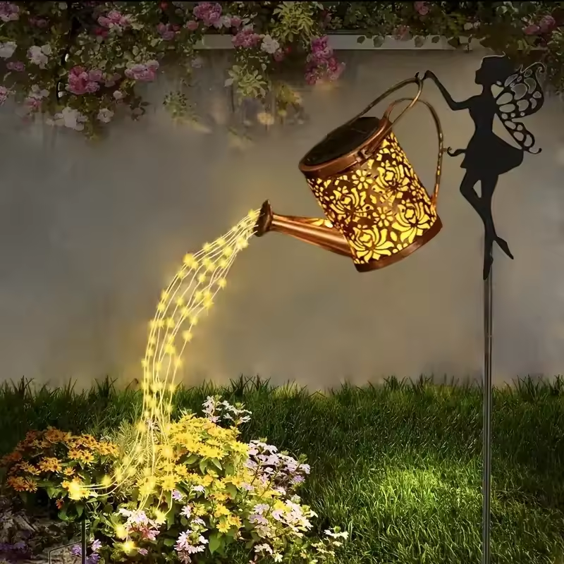 Solar Watering Can Lights Outdoor Garden Fairy Lights, Waterproof Solar Hanging Kettle Lights for Patio, Villa Path